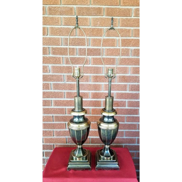 Stiffel Burnished Brass Trophy Table Lamps - Picture 4 of 10